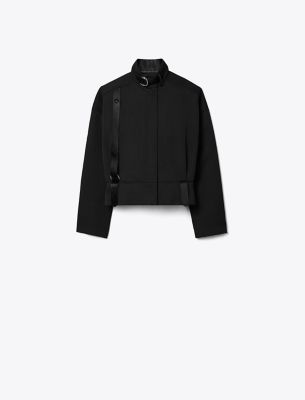 Tory Burch Wool Bomber Jacket In Night Shadow