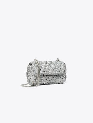 Tory Burch Woven Metallic Finish Shoulder Bag
