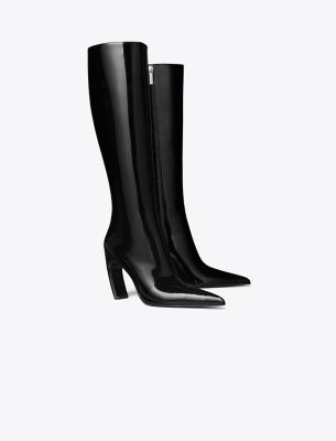 Tory Burch Tall Patent Boot In Perfect Black