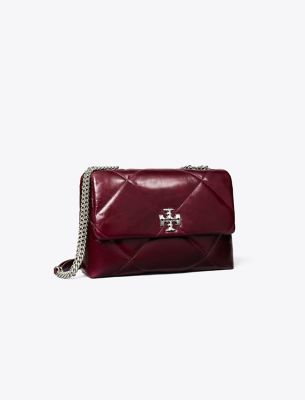 Tory Burch Kira Diamond Quilt Distressed Shoulder Bag In Red