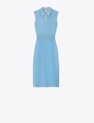 Tory Burch Polo Mesh Dress In Starlight Blue