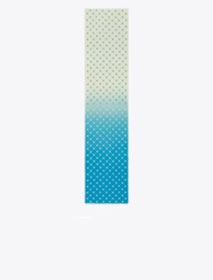Tory Burch T Monogram Oblong Scarf In Blue