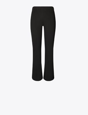 Tory Burch Flared Cropped Compression Trousers In Black