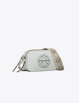Tory Burch Miller Mini Crossbody Bag Light Titanium In Silver