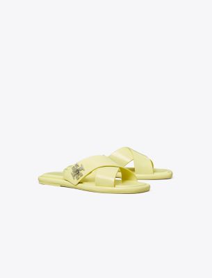 Tory Burch Turnlock Slide In Frozen Zest