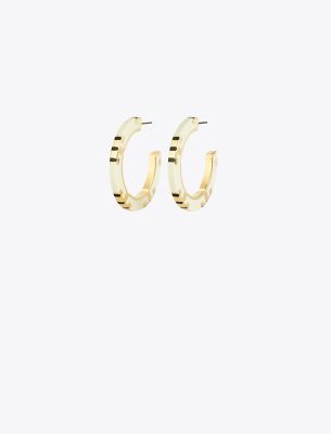 Tory Burch T Stripe Hoop Earrings