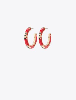 Tory Burch T Stripe Hoop Earrings