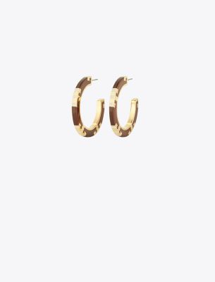 Tory Burch T Stripe Hoop Earrings