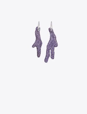 Tory Burch Crystal-embellished Hand Earrings