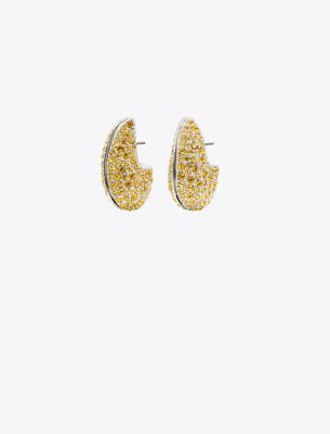 Tory Burch Wave Crystal Embellished Stud Earrings