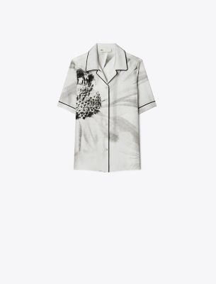 Tory Burch Floral-print Short-sleeve Shirt