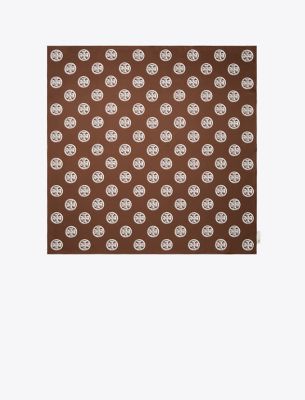 Tory Burch Medallion Logo Silk Square Scarf