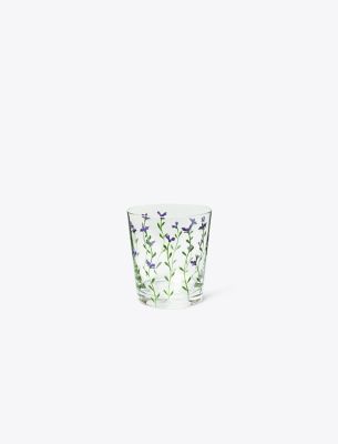 Tory Burch Jolie Fleur Double Old Fashioned Glass, Set Of 4 In Purple Multi