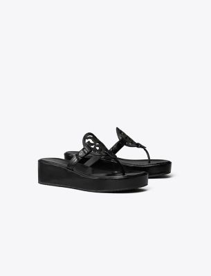 TORY BURCH MILLER PATENT WEDGE SANDAL 