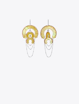 Tory Burch Bead And Resin Chandelier Earrings