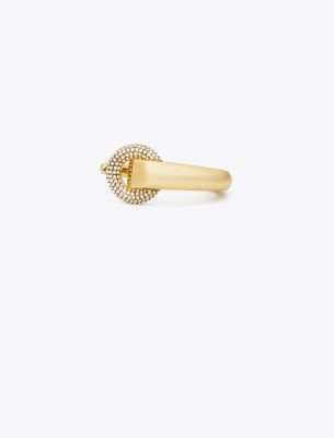 Tory Burch Pavé Pierced Cuff In Gold