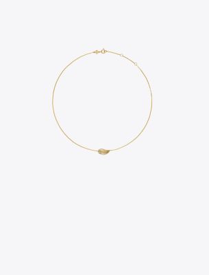 Tory Burch Wave Pendant Necklace In Gold