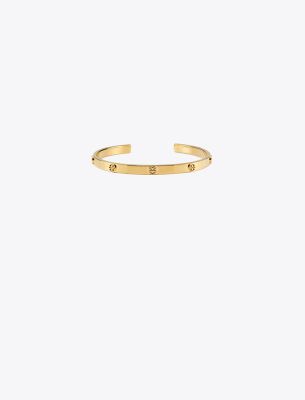 Tory Burch Miller Stud Thin Cuff In Gold