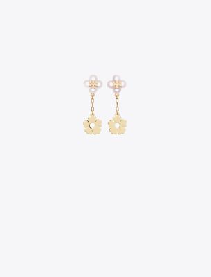 Tory Burch Clover Linear Drop Earrings