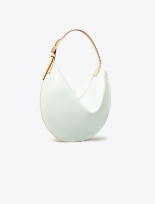 Tory Burch Patent Balloon Bag In Frozen Blue