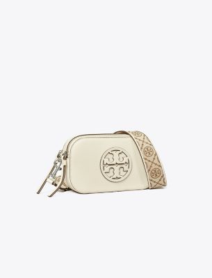 Tory Burch Miller Mini Leather Camera Bag In New Ivory