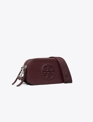 Tory Burch Miller Mini Zip Leather Crossbody Bag In Red
