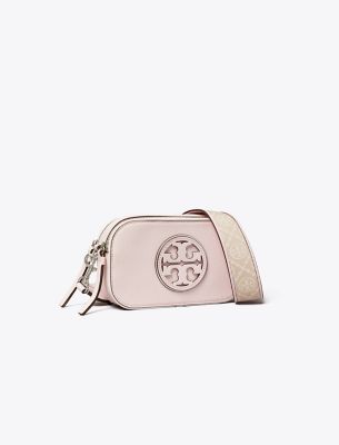 Tory Burch Miller Patent Border Mini Crossbody Bag Pale Pink In Pink