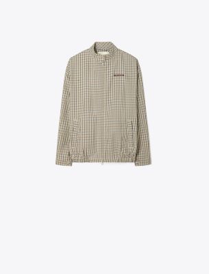 Tory Burch Nylon Plaid Golf Jacket In Neutral