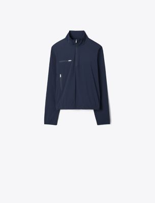Tory Burch Nylon Half-zip Golf Jacket In Blue