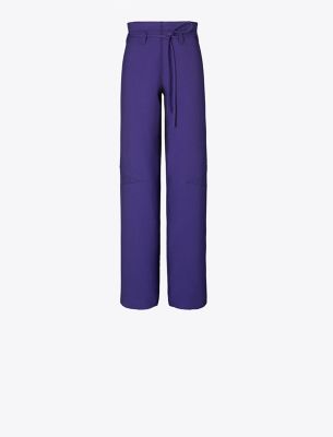 Tory Burch Cotton Wide Leg Pants In Ballpoint Blue