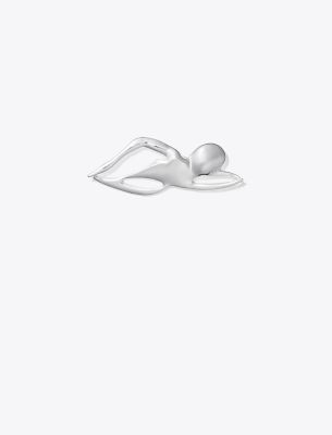 Tory Burch Swimmer Brooch In Silver