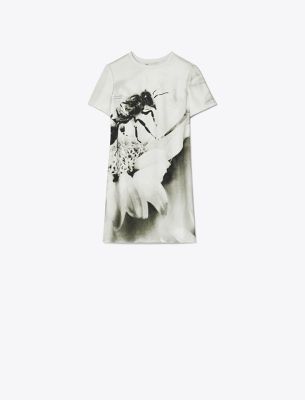 Tory Burch Silk Front T-shirt Dress