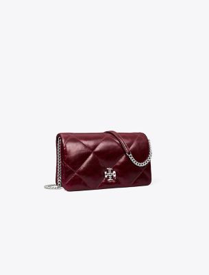 Tory Burch Kira Diamond Quilt Distressed Crossbody In Red