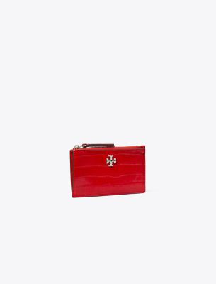 Tory Burch Kira Croc-embossed Zip Card Case
