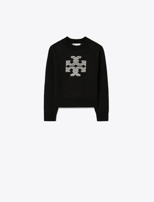 Tory Burch Raglan Wool Logo Sweater