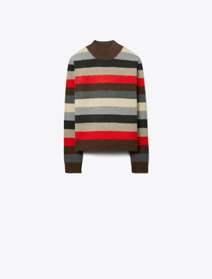 Tory Burch Merino Wool Turtleneck Sweater In Gold