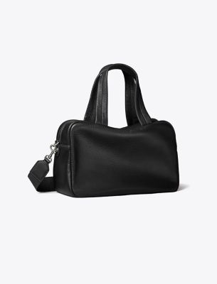 Tory Burch Leather Satchel In Black