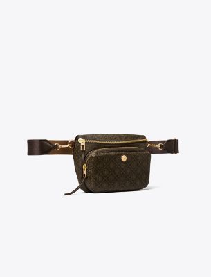 Tory Burch T Monogram Coated Canvas Mini Belt Bag In Brown