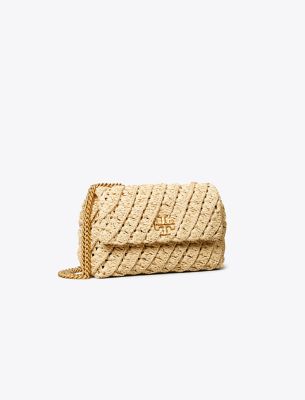 Tory Burch Kira Woven Raffia Convertible Shoulder Bag In Neutral