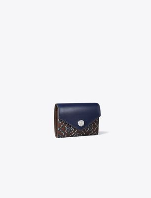 Tory Burch T Monogram Contrast Embossed Small Envelope Wallet