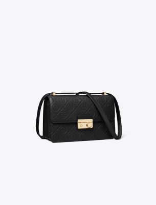 Tory Burch T Monogram Pebbled Shoulder Bag