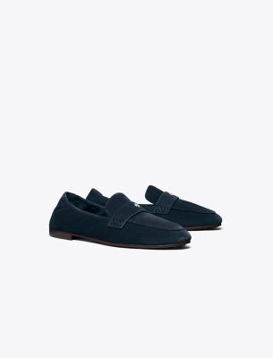 Tory Burch Suede Ballet Loafers In Blue