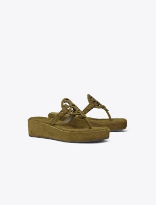 Tory Burch Miller Wedge Sandal In Green