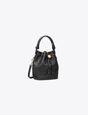 Tory Burch T Monogram Pebbled Mini Bucket Bag