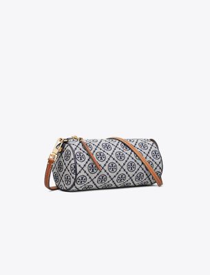 Tory Burch T Monogram Cylinder Bag In Blue