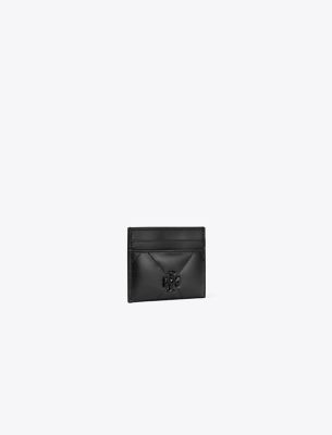 Tory Burch Kira Diamond Quilt Card Case In Black