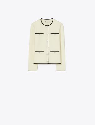 Tory Burch Kendra Buttoned Detailed Cardigan In Neutral