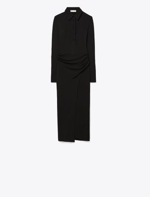 Tory Burch Jersey Shirtdress In Black