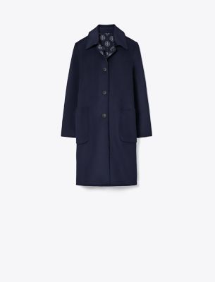 Tory Burch T Monogram Jacquard Wool Coat