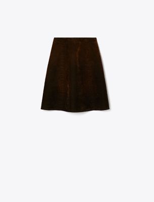 Tory Burch Denim Skirt In Brown